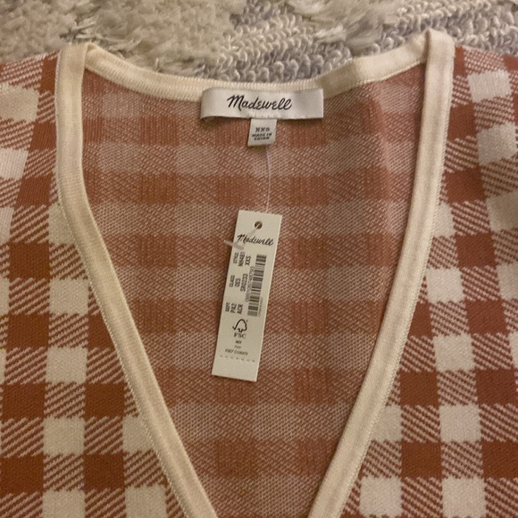 NWT Madewell plaid button up sweater - Picture 2 of 6